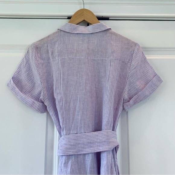 Hill House Laura Dress Lilac Stripe Linen Button Shirt Dress Sundress Size XS - Picture 5 of 8